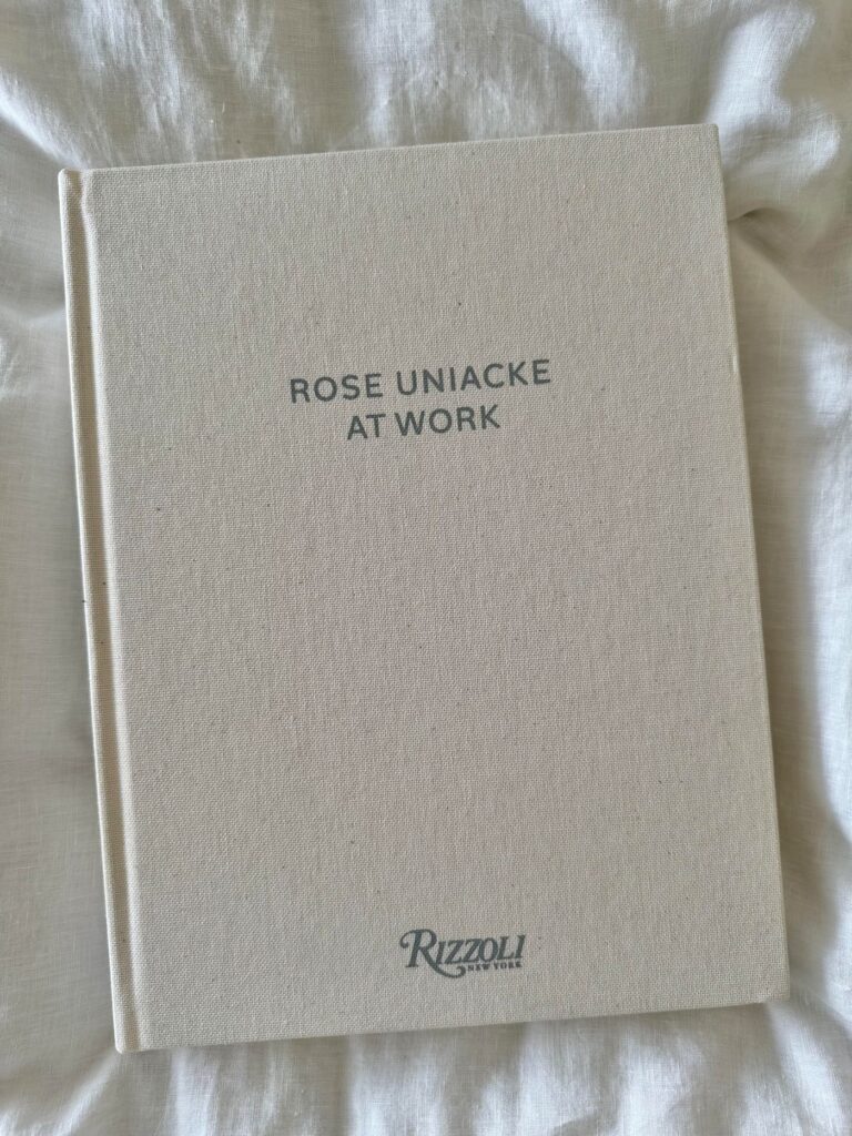 Discover At Work by Rose Uniacke, a linen-covered design book, perfect for creative entrepreneurs seeking elegant workspace inspiration.