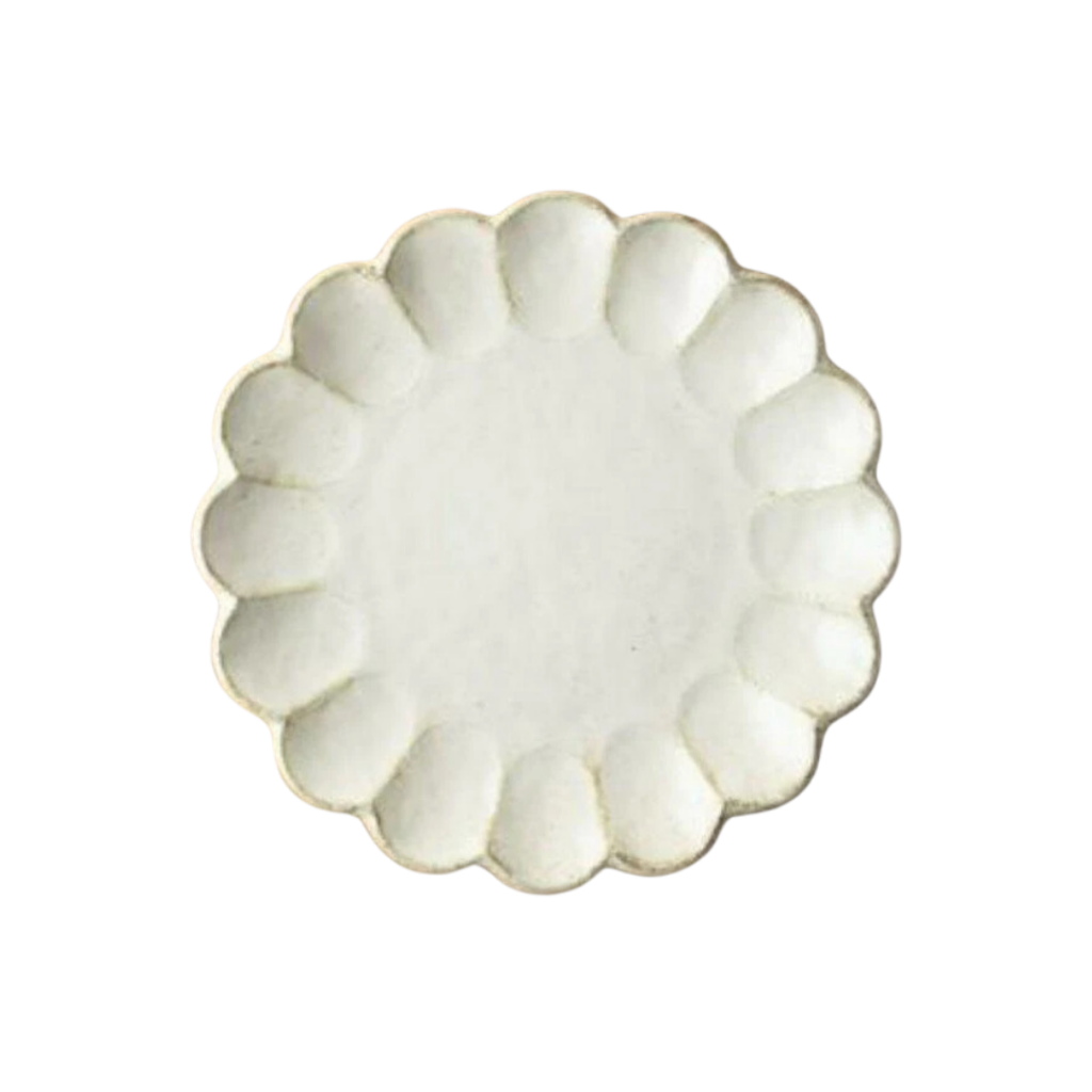 Toka Ceramics' Rinka Large Plate, measuring 24.5cm in diameter, handcrafted by Japanese kiln Kaneko Kohyo, featuring a minimalist design with subtle glaze variations, perfect for enhancing any dining experience.